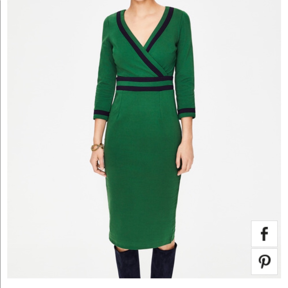 Boden hunter green stretchy dress